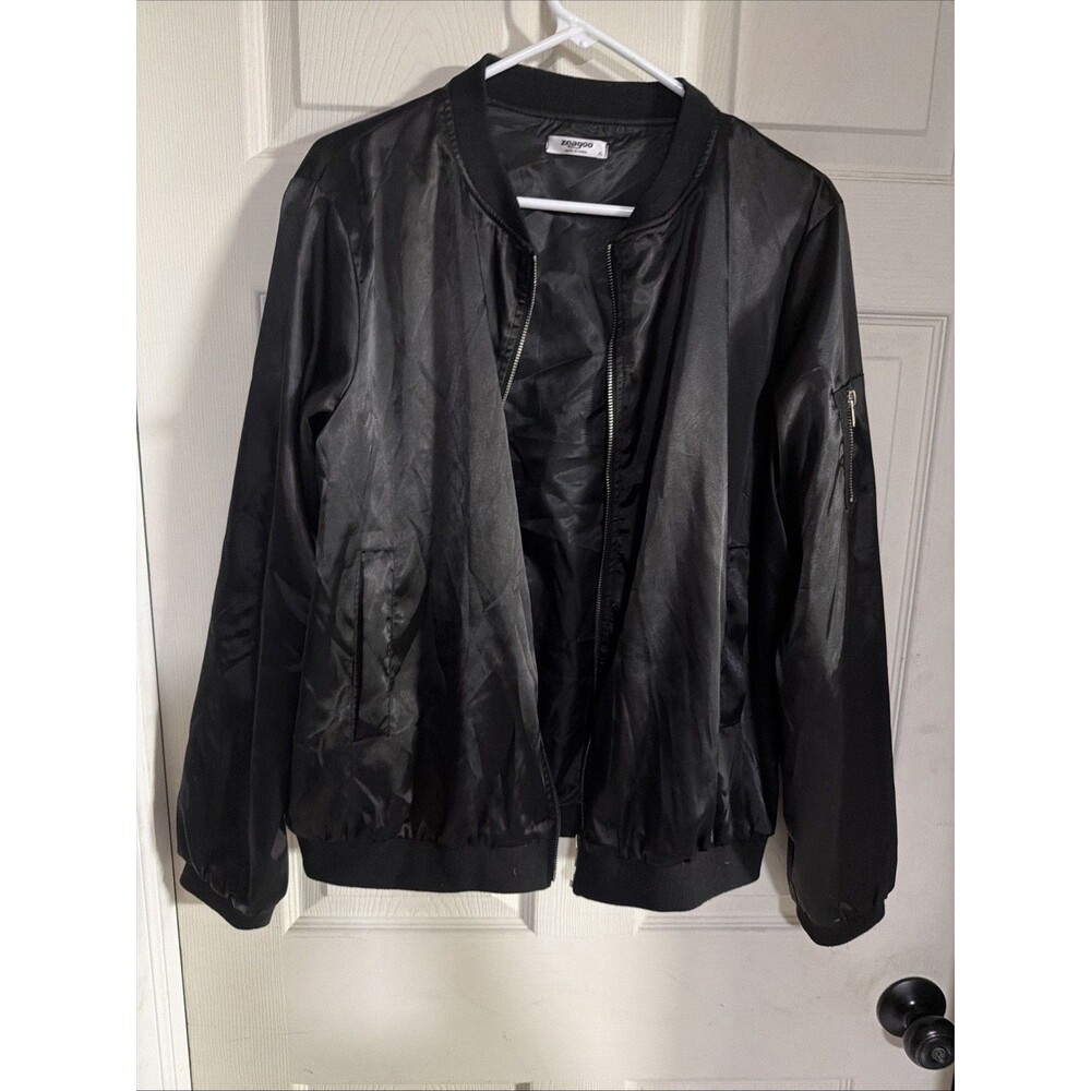 Zeagoo Bomber Jacket Womens Size XLPolyester Full Zip Lightweight Streetwear